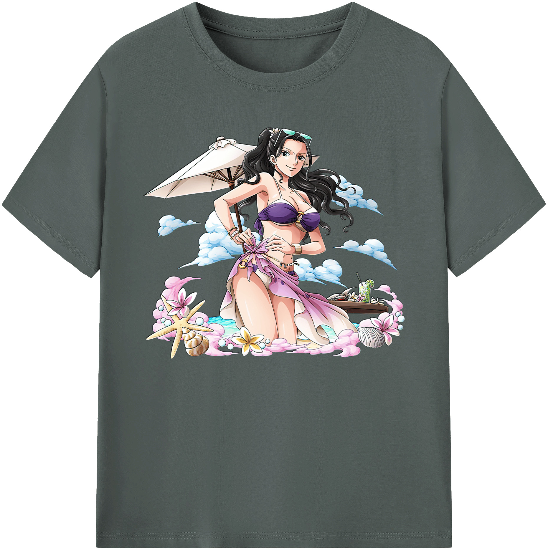 ワンピース ニコ・ロビン ONE PIECE Nico Robin 綿100％ メンズ半袖Tシャツ｜肌触りやわらか＆通気性